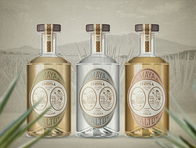 手工龙舌兰酒标设计