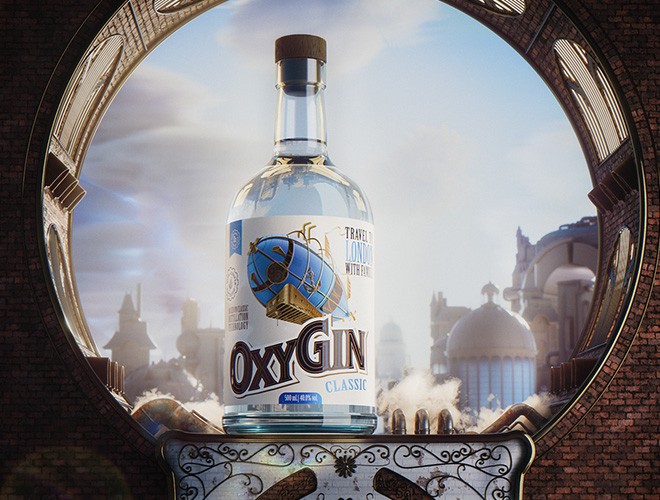 风味鸡尾酒插画酒标