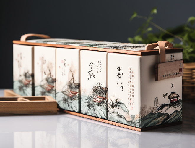 中国水墨画茶叶礼盒