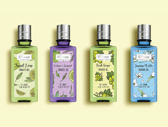 花果香沐浴露版画包装