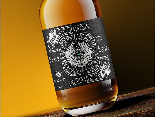 星盘概念啤酒瓶贴设计