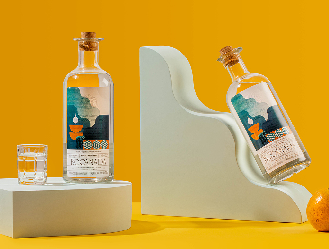 小清新杜松子酒插画酒标