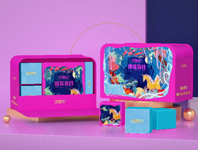锦嘉悦插画主题月饼礼盒