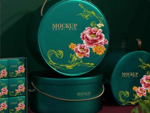 手绘插画包装礼盒---月饼礼盒礼品包装礼盒